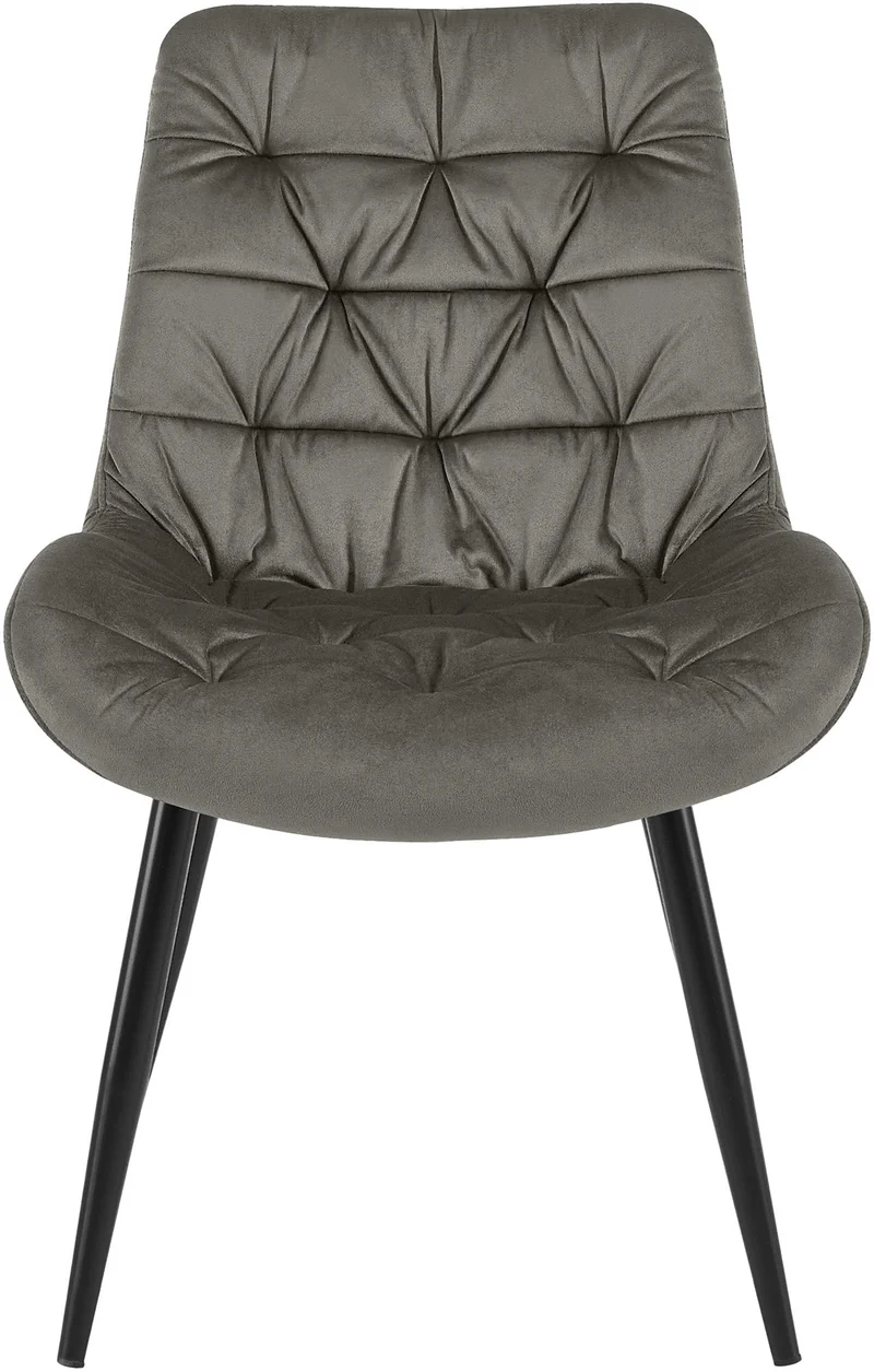 Chaise de salle à manger x1 en velours anthracite cadre en métal noir confort & élégance intemporelle 10_0007229