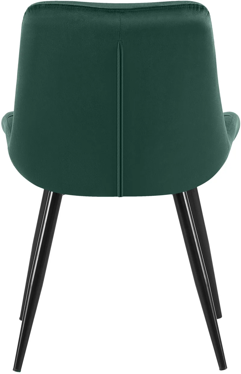Chaise de salle à manger x1 en velours vert cadre en métal noir confort & élégance intemporelle 10_0007228