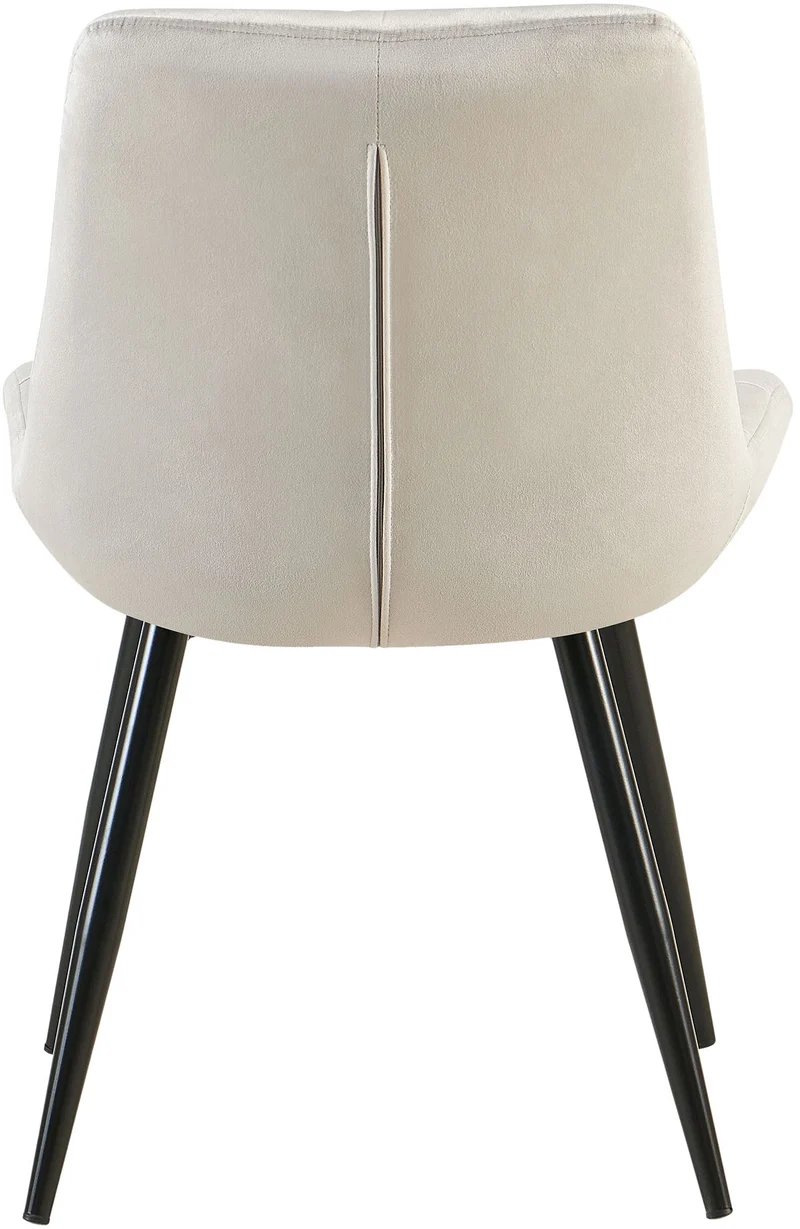 Chaise de salle à manger x1 en velours gris cadre en métal noir confort & élégance intemporelle 10_0007227