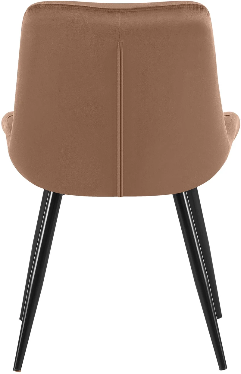 Chaise de salle à manger x1 en velours marron cadre en métal noir confort & élégance intemporelle 10_0007225