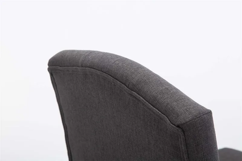 Lot de 2 tabouret de bar capitonné style baroque en tissu gris foncé pieds en bois clair 10_0000726