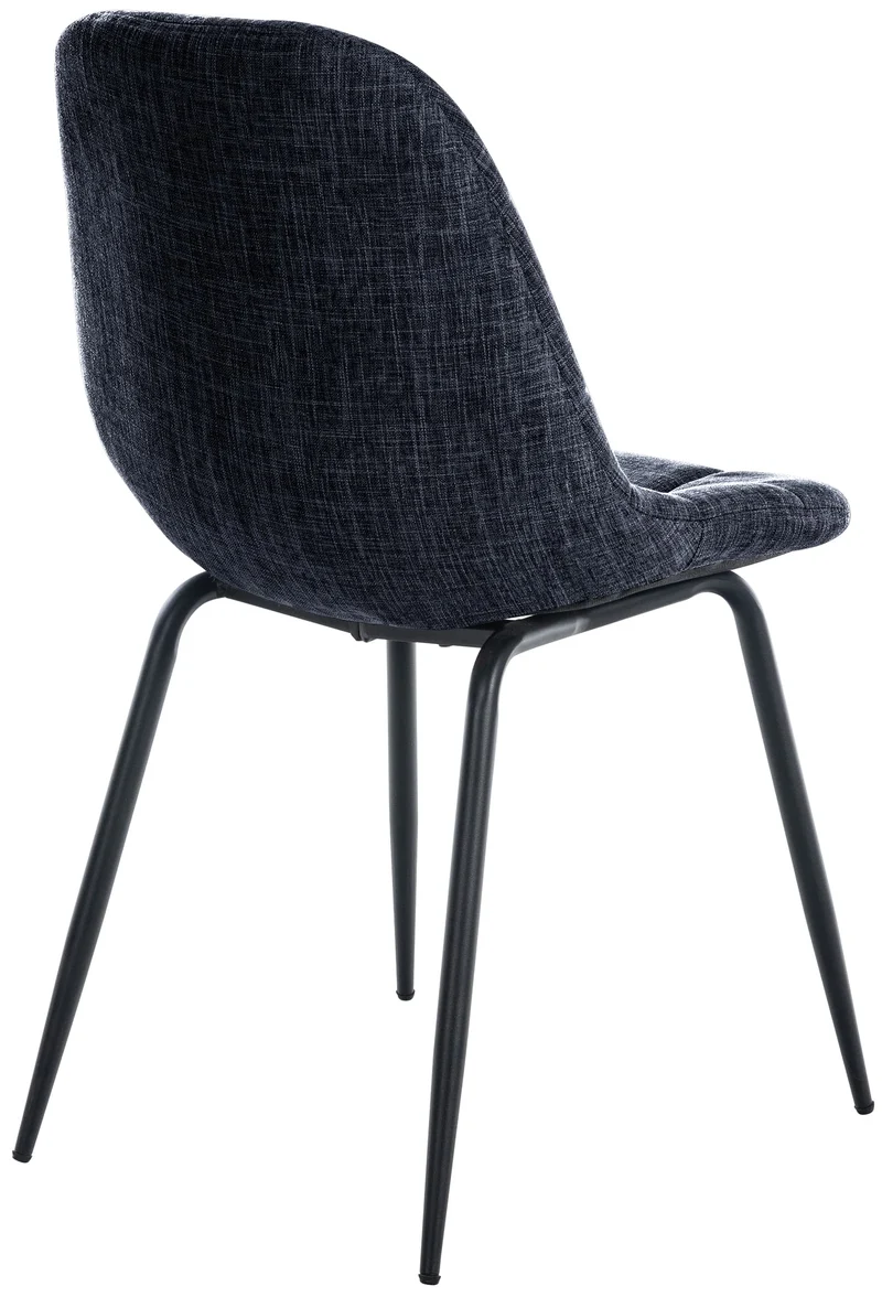 Lot de 2 chaises de salle à manger surpiqûres décoratives en tissu noir piètement en métal 10_0007496