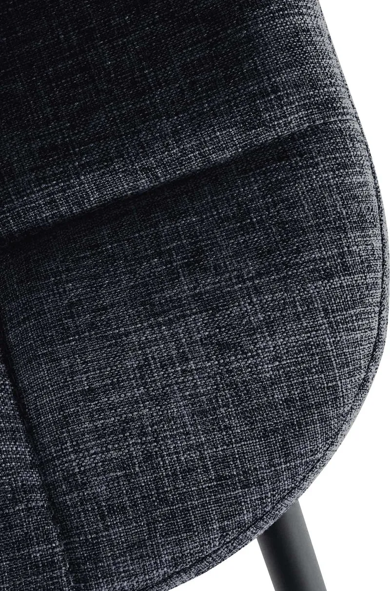 Lot de 2 chaises de salle à manger surpiqûres décoratives en tissu noir piètement en métal 10_0007496