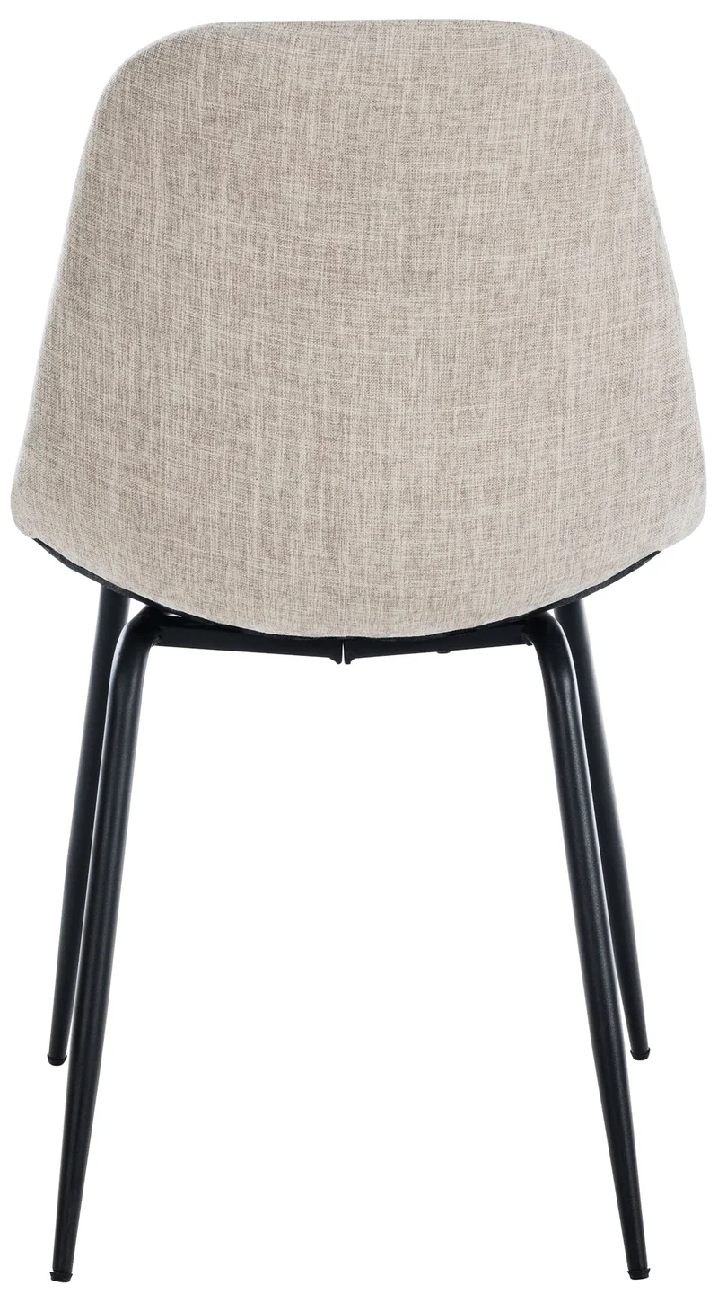 Chaise de salle à manger x1 surpiqûres décoratives en tissu crème piètement en métal 10_0007365