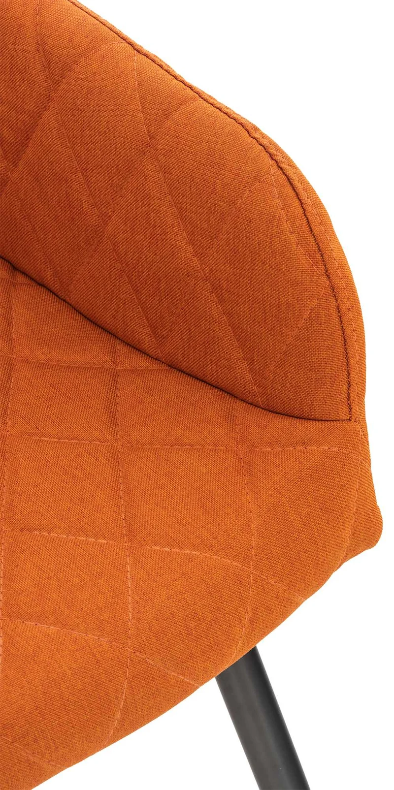 Lot de 2 chaises de salle à manger design retro coutures décoratives en losanges assise en tissu orange 10_0007339