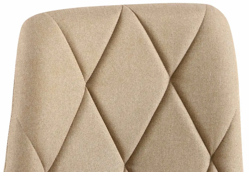 Lot de 2 chaises de salle à manger design moderne surpiqûres en losange tissu taupe et cadre métal noir 10_0007410