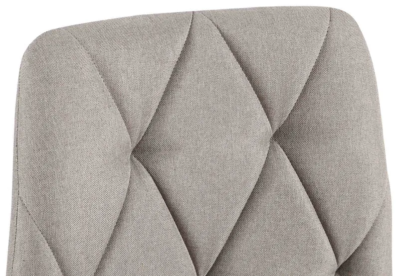 Chaise de salle à manger x1 design moderne surpiqûres en losange tissu gris et cadre métal noir 10_0007366