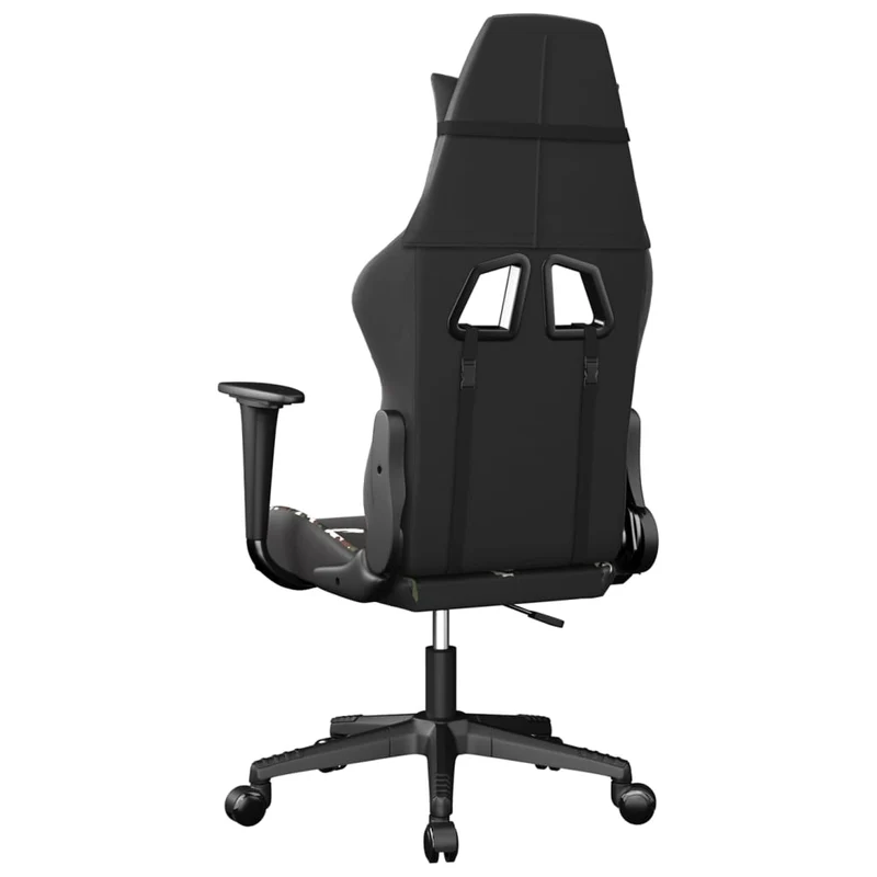 Fauteuil de bureau chaise gaming sur roulettes accoudoirs design camouflage en PVC vert DEC025966
