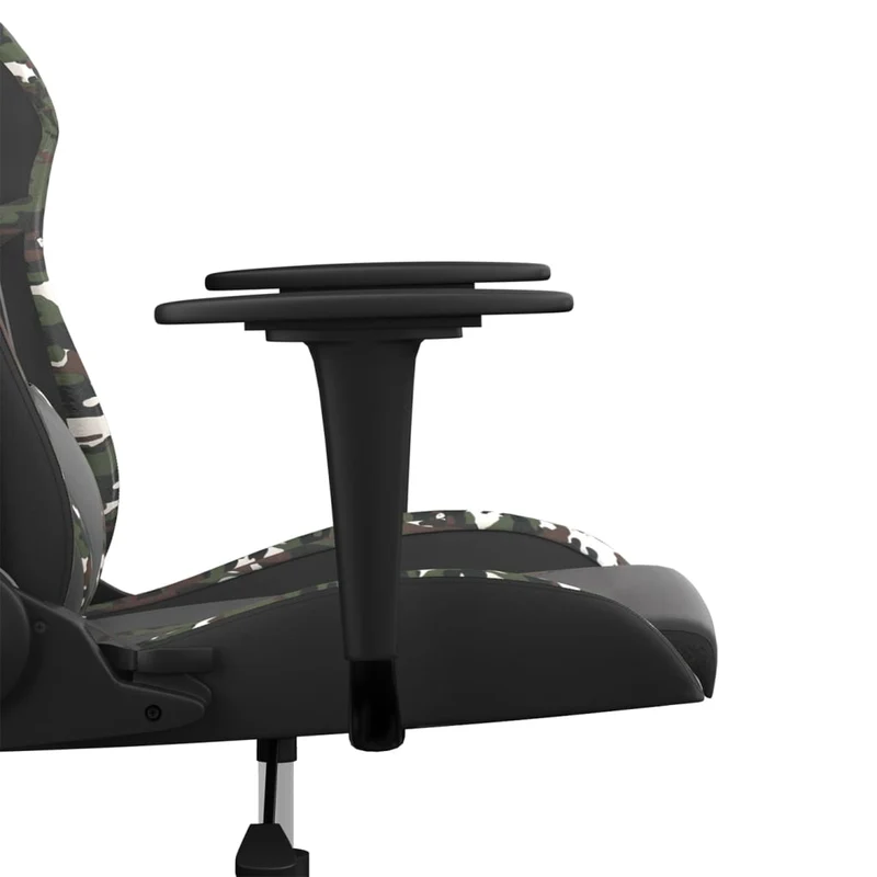 Fauteuil de bureau chaise gaming sur roulettes accoudoirs design camouflage en PVC vert DEC025966