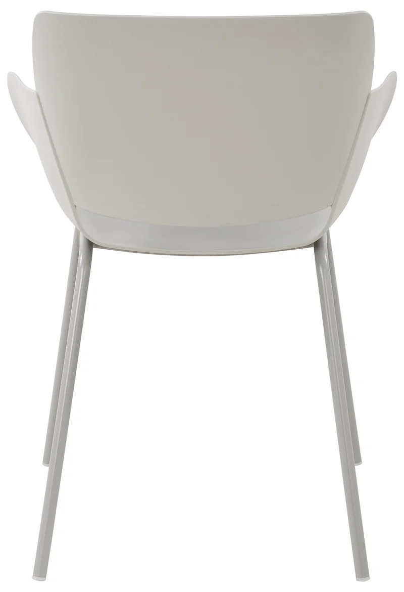 Lot de 2 chaises pour intérieur ou extérieur en plastique couleur gris clair en acier thermolaqué 10_0007424
