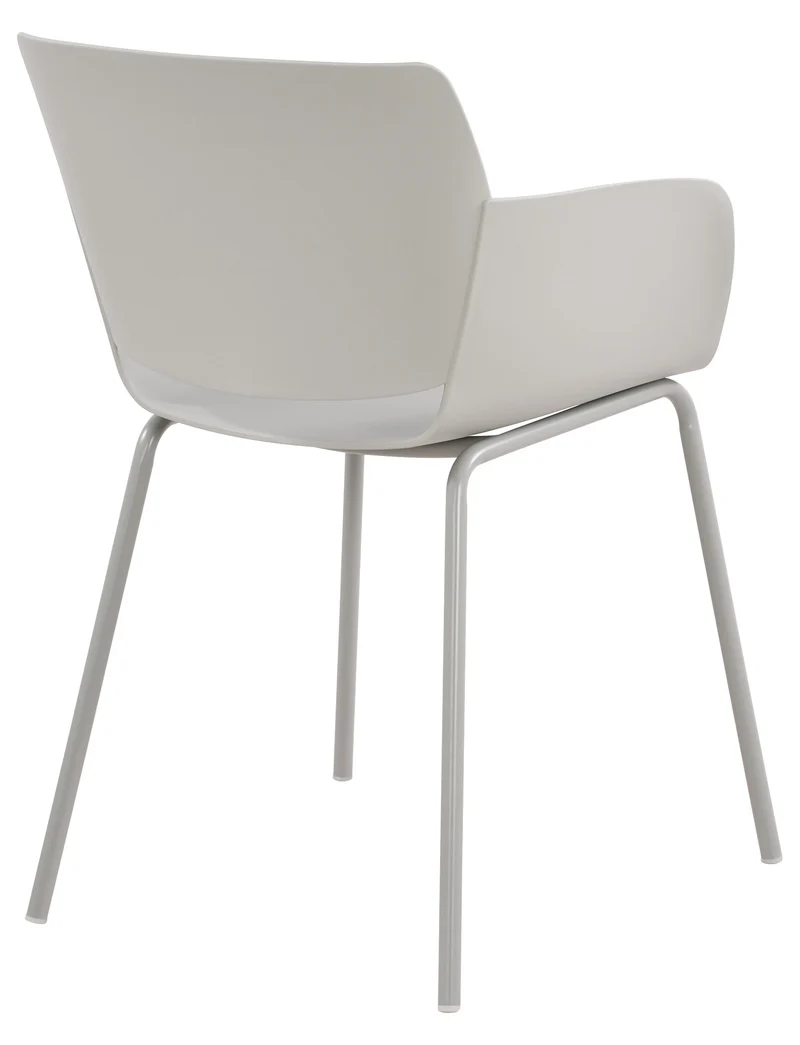 Lot de 2 chaises pour intérieur ou extérieur en plastique couleur gris clair en acier thermolaqué 10_0007424