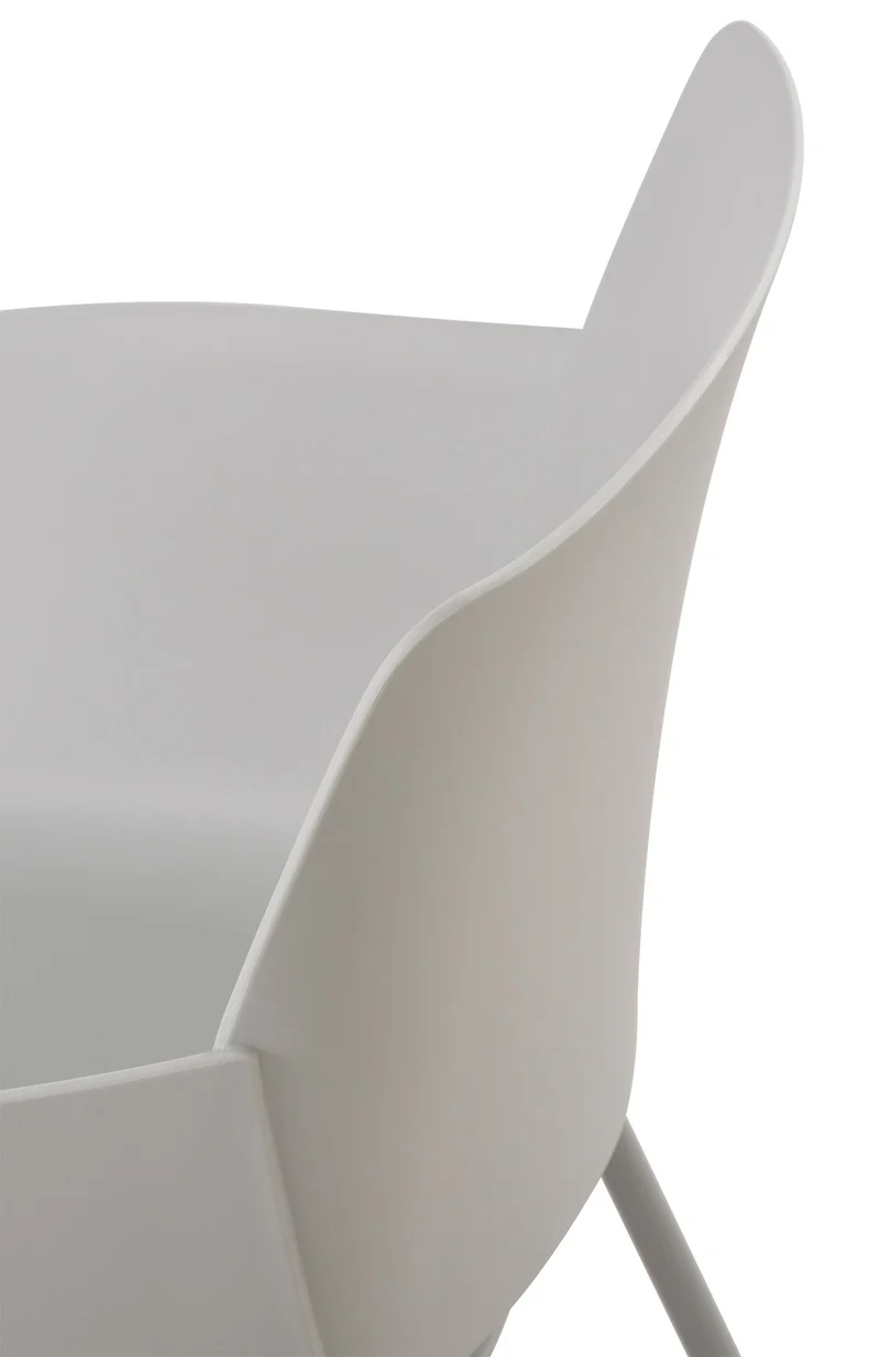 Lot de 2 chaises pour intérieur ou extérieur en plastique couleur gris clair en acier thermolaqué 10_0007424