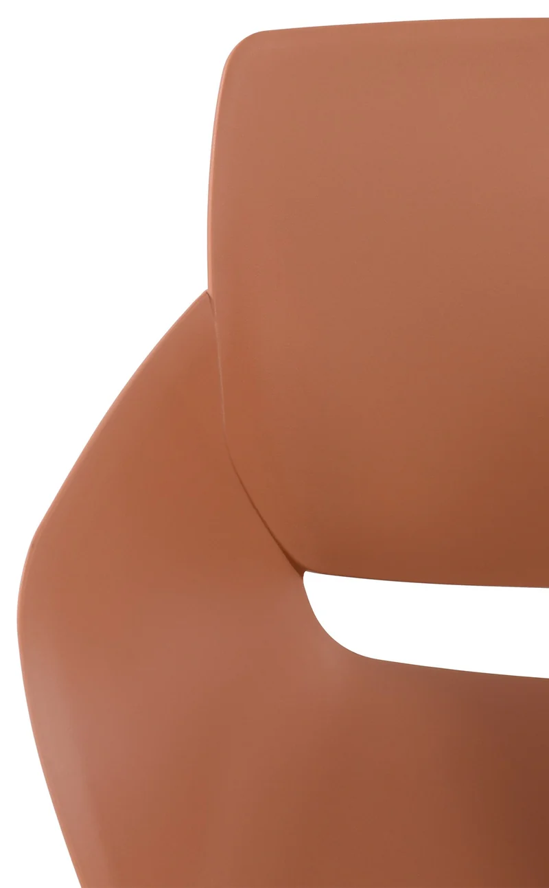 Lot de 2 chaises pour intérieur ou extérieur en plastique couleur terre cuite en acier thermolaqué 10_0007311