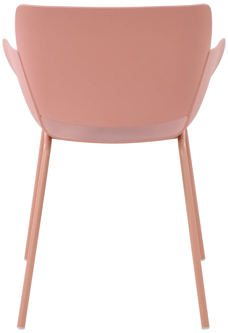 Lot de 2 chaises pour intérieur ou extérieur en plastique couleur rose en acier thermolaqué 10_0007310