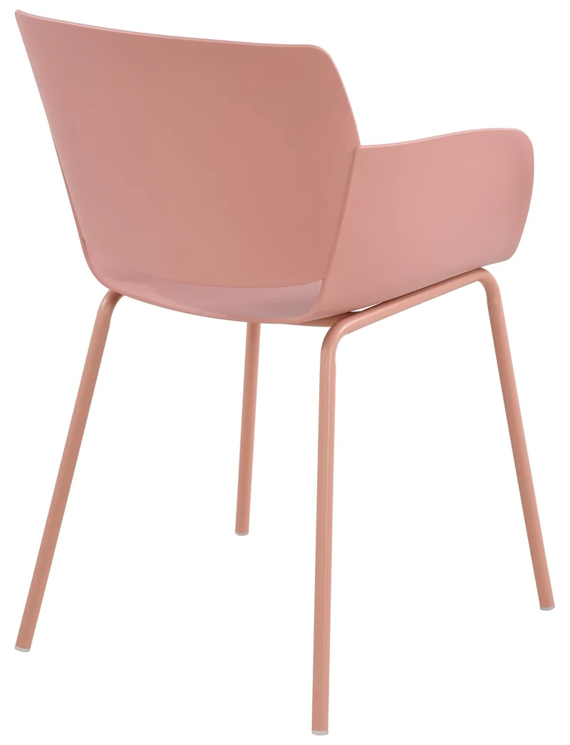 Lot de 2 chaises pour intérieur ou extérieur en plastique couleur rose en acier thermolaqué 10_0007310