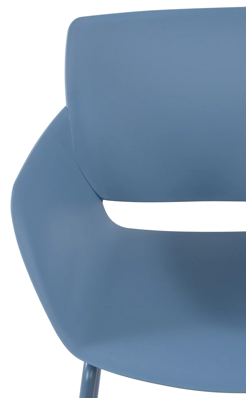 Lot de 2 chaises pour intérieur ou extérieur en plastique couleur bleu en acier thermolaqué 10_0007309