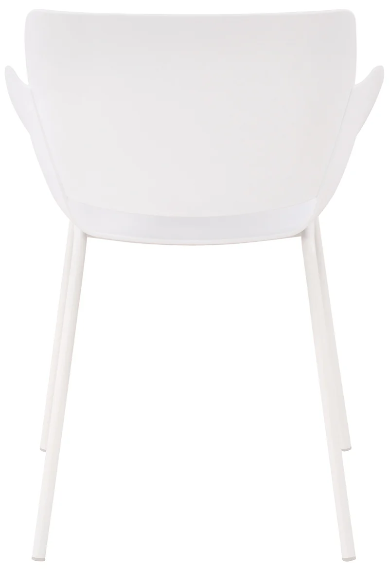 Lot de 2 chaises pour intérieur ou extérieur en plastique couleur blanc en acier thermolaqué 10_0007306