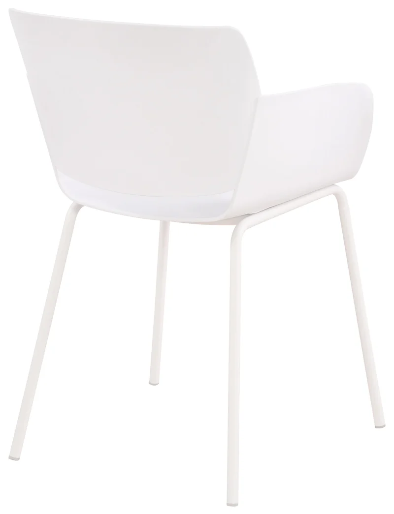 Lot de 2 chaises pour intérieur ou extérieur en plastique couleur blanc en acier thermolaqué 10_0007306
