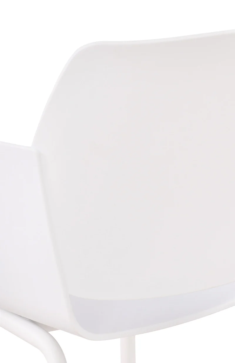 Lot de 2 chaises pour intérieur ou extérieur en plastique couleur blanc en acier thermolaqué 10_0007306