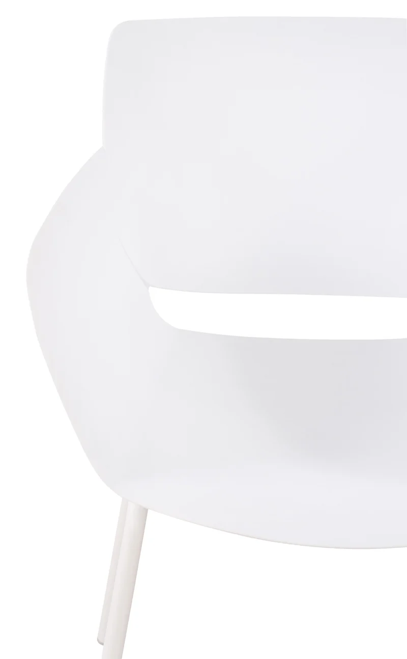 Lot de 2 chaises pour intérieur ou extérieur en plastique couleur blanc en acier thermolaqué 10_0007306