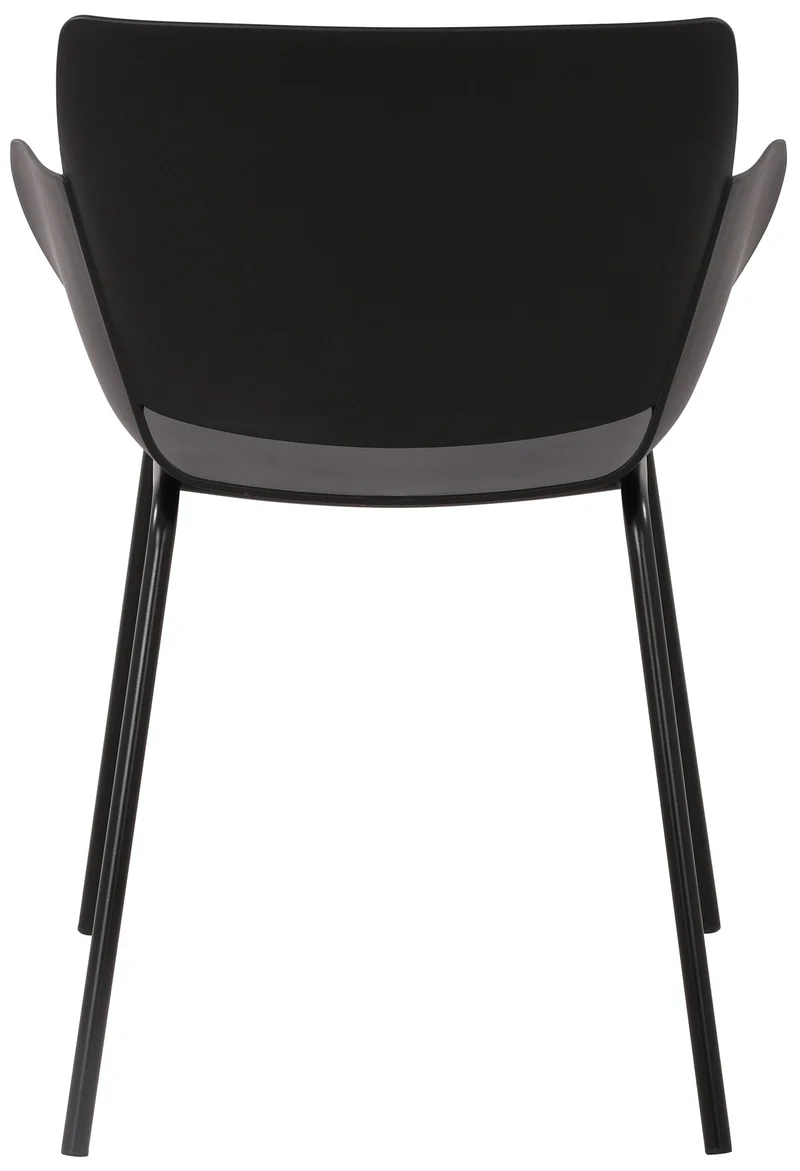 Lot de 2 chaises pour intérieur ou extérieur en plastique couleur noir en acier thermolaqué 10_0007305