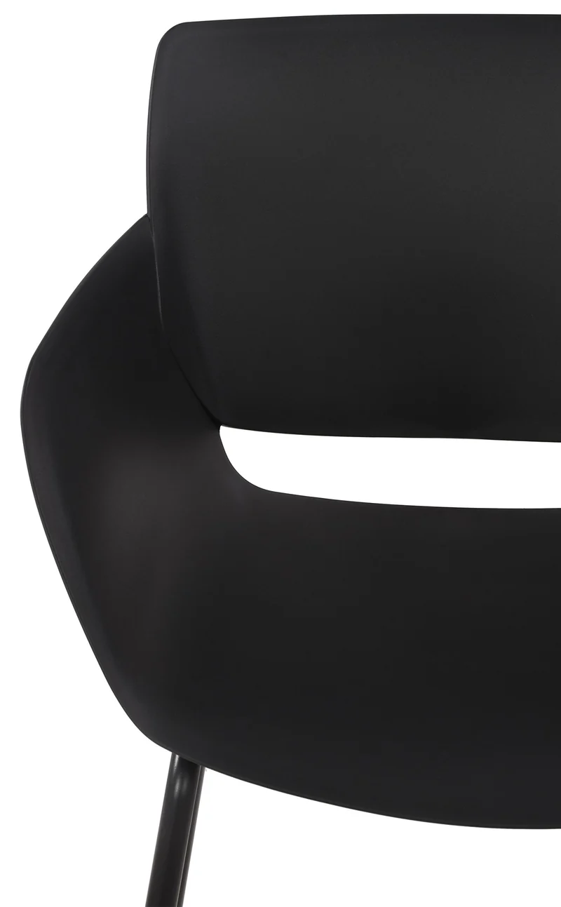 Lot de 2 chaises pour intérieur ou extérieur en plastique couleur noir en acier thermolaqué 10_0007305