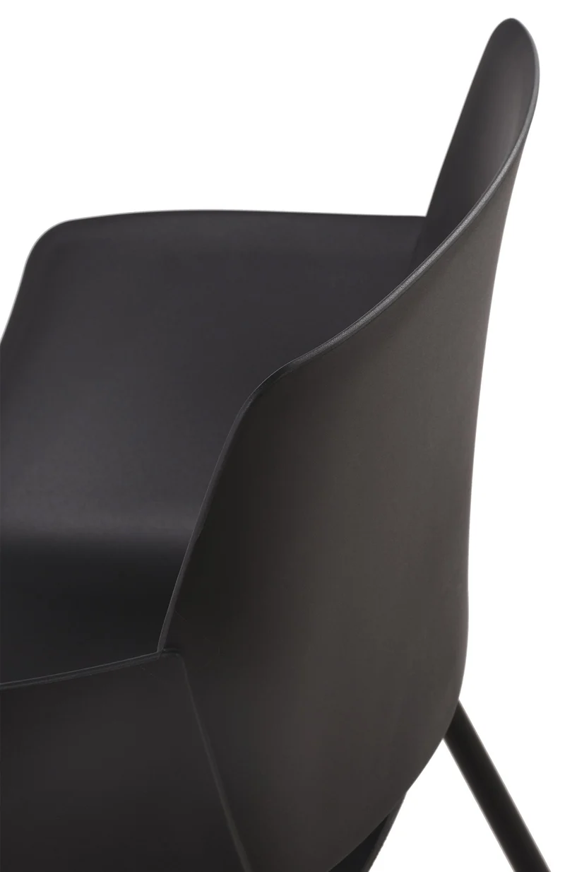 Lot de 2 chaises pour intérieur ou extérieur en plastique couleur noir en acier thermolaqué 10_0007305