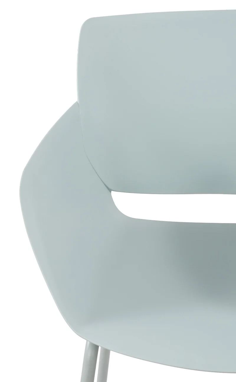 Lot de 2 chaises pour intérieur ou extérieur en plastique couleur turquoise en acier thermolaqué 10_0007304