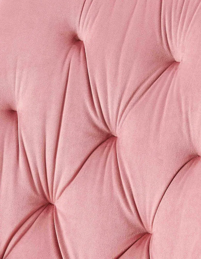 Lot de 2 chaises de salle à manger assise et dossier capitonné en velours rose et métal noir 10_0007459