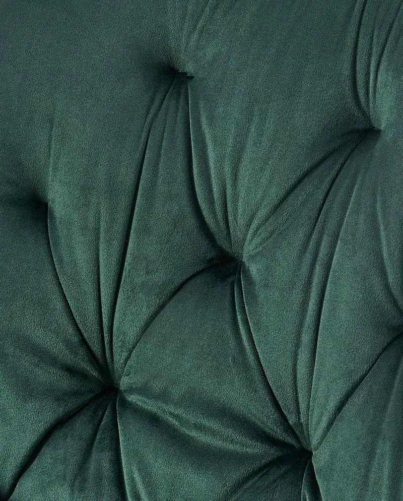 Lot de 2 chaises de salle à manger assise et dossier capitonné en velours vert et métal noir 10_0007399
