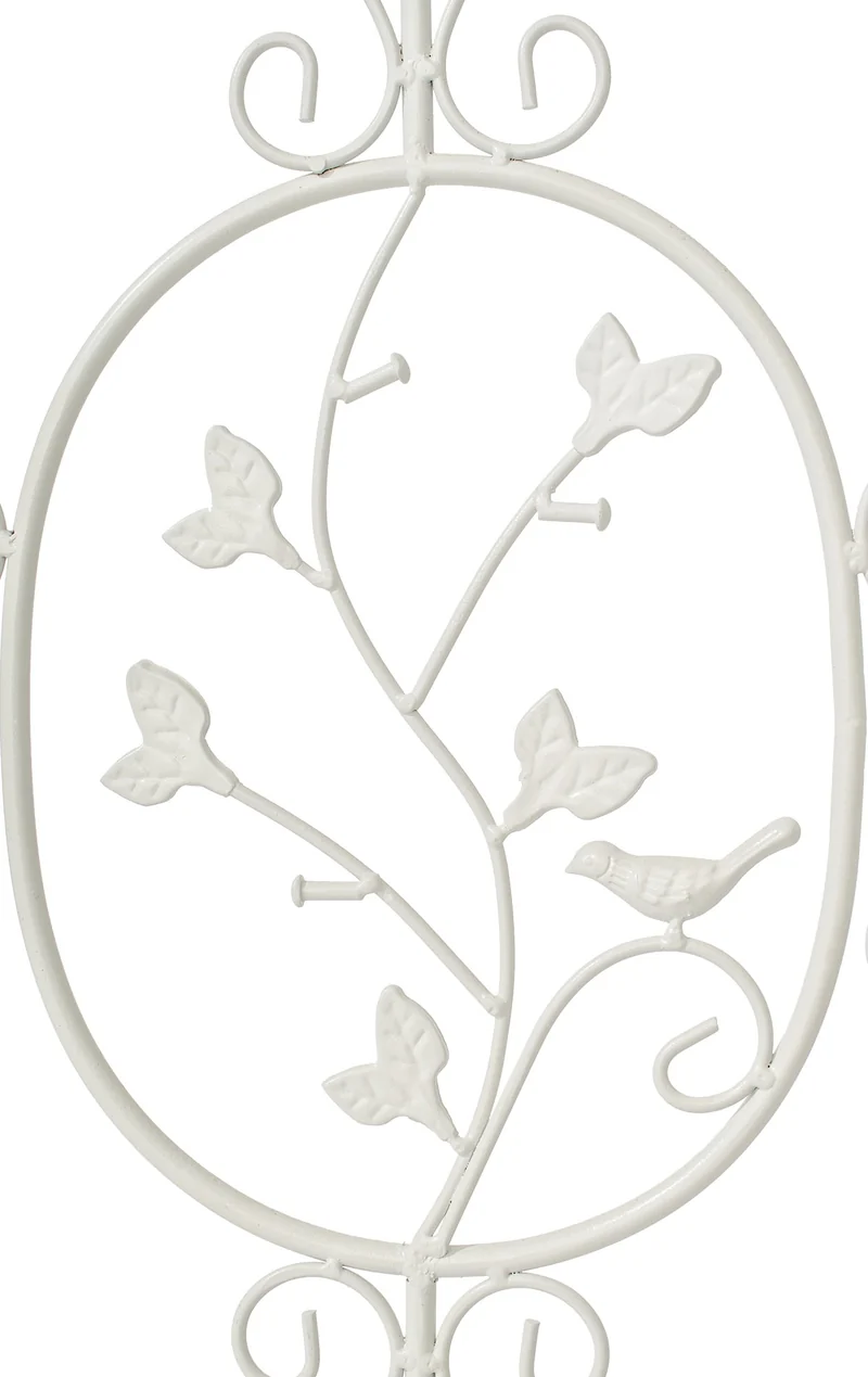 Lot de 2 treillis de jardin support pour plantes grimpantes 122x35 cm en métal blanc 10_0003824