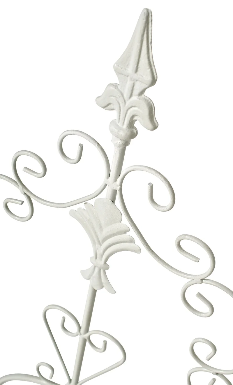 Lot de 2 treillis de jardin support pour plantes grimpantes 122x35 cm en métal blanc 10_0003824