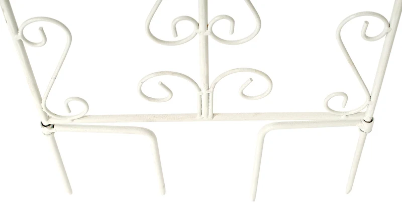 Lot de 2 treillis de jardin support pour plantes grimpantes 122x35 cm en métal blanc 10_0003824