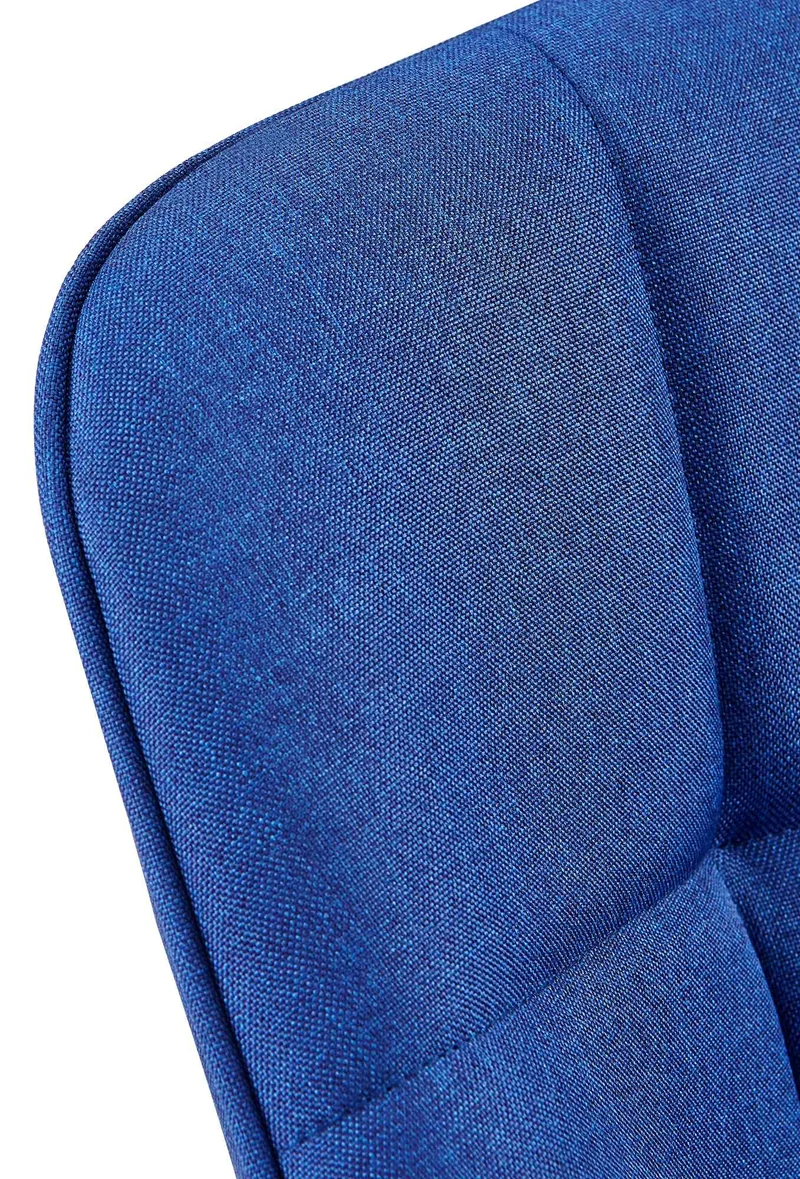 Chaise avec accoudoirs en velours matelassé bleu structure métallique noir confort premium 10_0007623