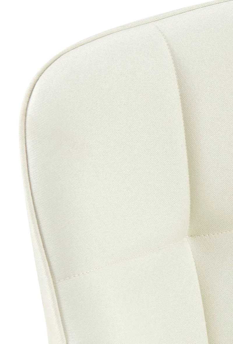 Chaise avec accoudoirs en tissu matelassé crème structure métallique noir confort premium 10_0007516