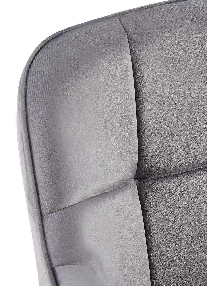 Chaise avec accoudoirs en velours matelassé gris structure métallique noir confort premium 10_0007480