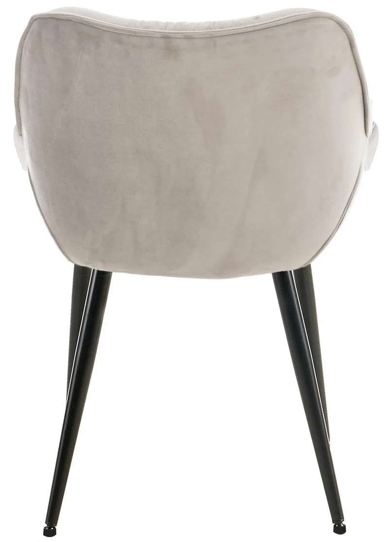 Lot de 4 chaises de salle à manger coutures décoratives en velours gris et pieds en métal noir 10_0007334