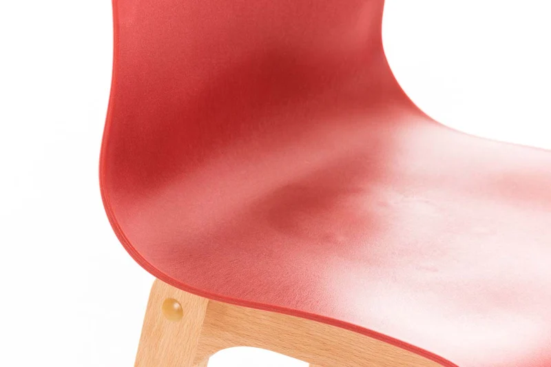 Tabouret de bar x1 piètement à 4 pieds en bois assise plastique gris style scandinave 10_0005840