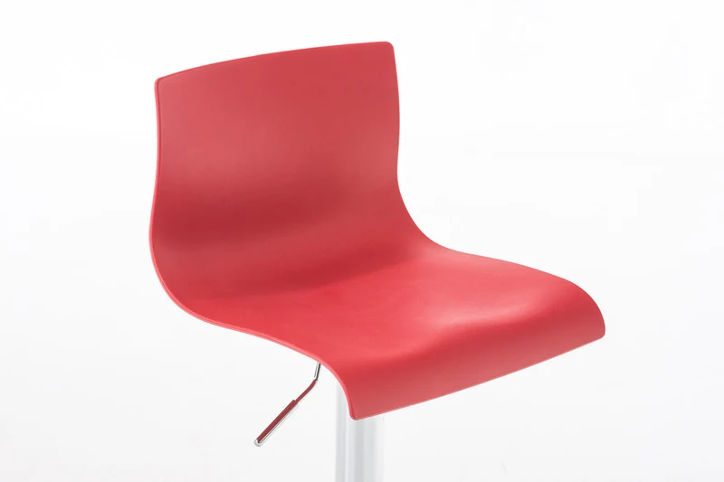 Lot de 2 tabourets de bar design classique hauteur réglable en plastique rouge et métal chromé 10_0000686