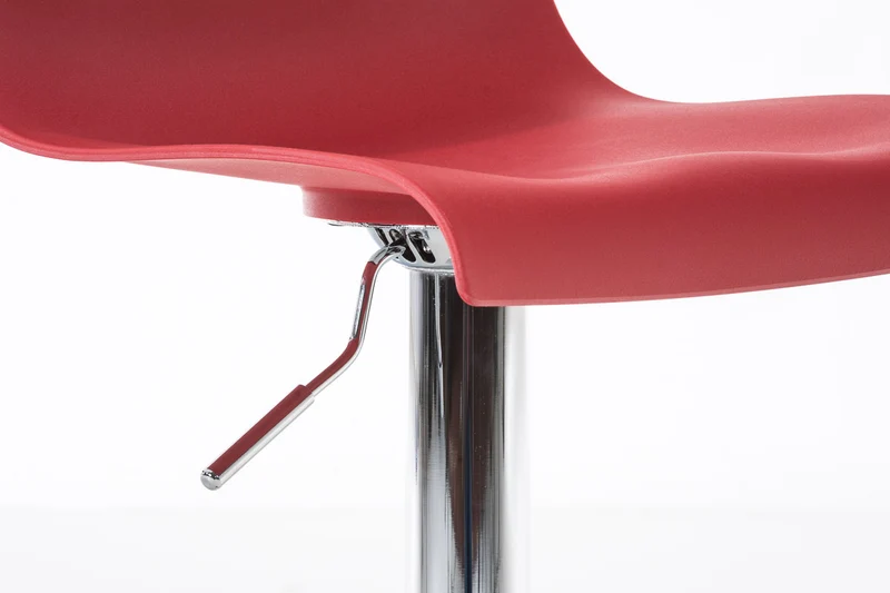 Lot de 2 tabourets de bar design classique hauteur réglable en plastique rouge et métal chromé 10_0000686