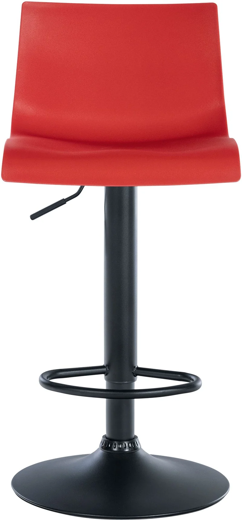 Lot de 2 tabourets de bar design simple avec repose-pieds en plastique rouge pieds en métal noir 10_0004046