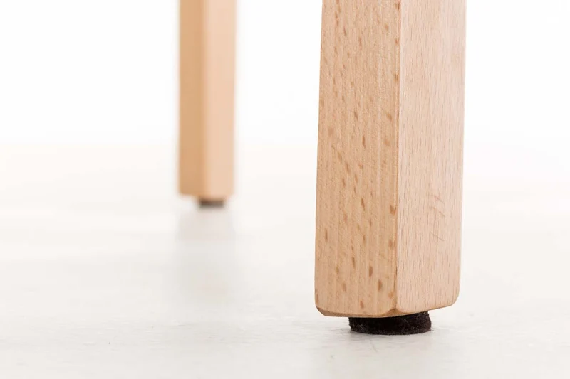 Tabouret de bar design scandinave x1 structure de 4 pieds en bois assise en plastique blanc 10_0004942