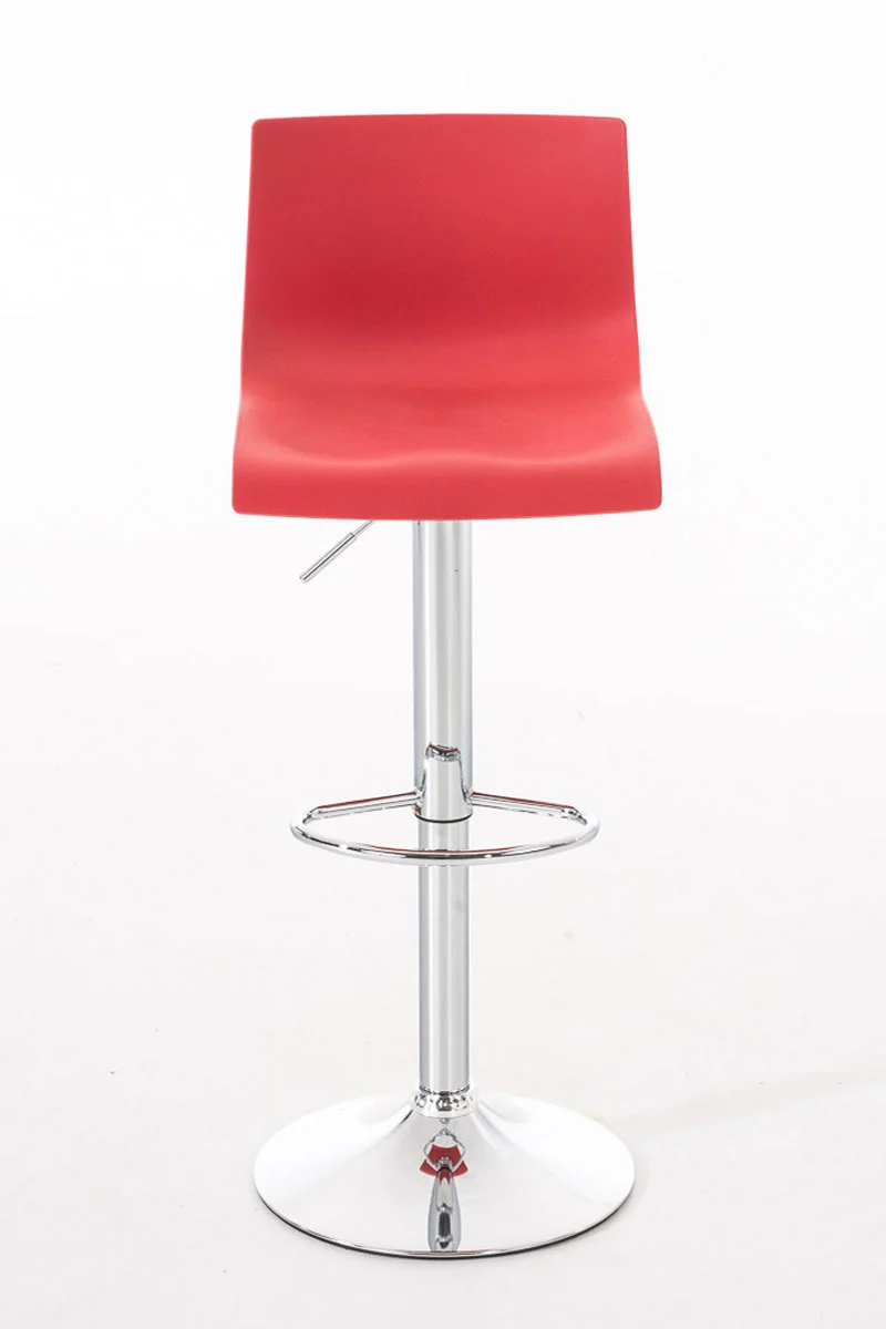 Tabouret de bar x1 avec repose-pieds design moderne plastique rouge et métal 10_0000058