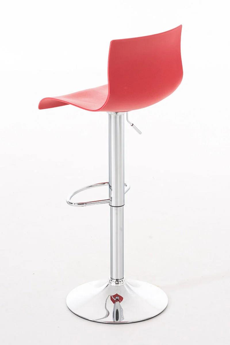 Tabouret de bar x1 avec repose-pieds design moderne plastique rouge et métal 10_0000058