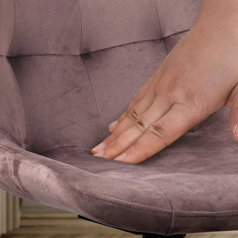 Chaise contemporaine pivotante avec pieds croisés en métal noir et assise en velours marron 10_0007256