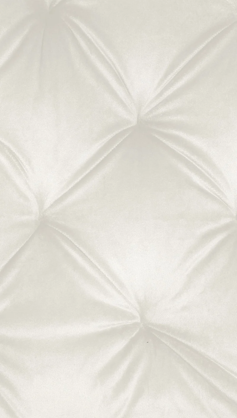 Chaise de salle à manger avec coutures décoratives en velours crème et pieds en métal noir 10_0007391