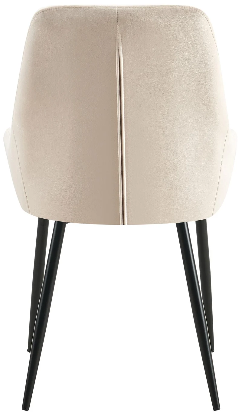 Lot de 2 chaises de salle à manger élégance confort design moderne en velours crème structure métallique noir 10_0007726