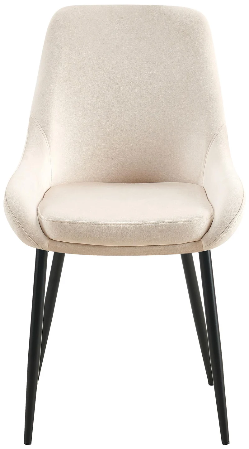 Lot de 2 chaises de salle à manger élégance confort design moderne en velours crème structure métallique noir 10_0007726