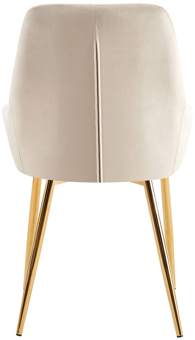 Lot de 2 chaises de salle à manger élégance confort design moderne en velours crème structure métallique doré 10_0007725