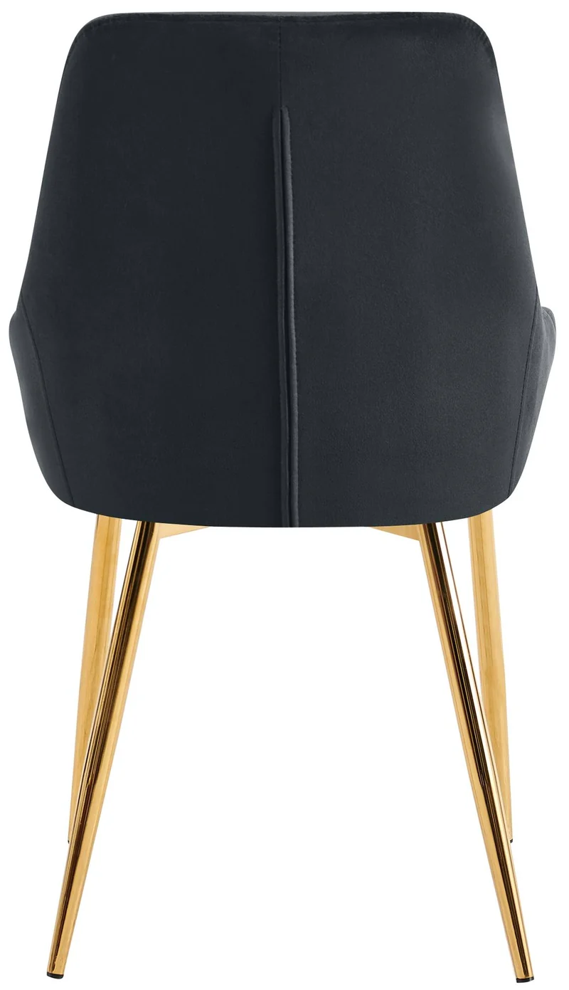 Lot de 2 chaises de salle à manger élégance confort design moderne en velours noir structure métallique doré 10_0007446
